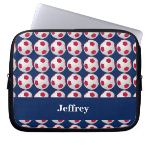 Soccer Laptop Computer Sleeve, Rood wit en Blauw Sleeve