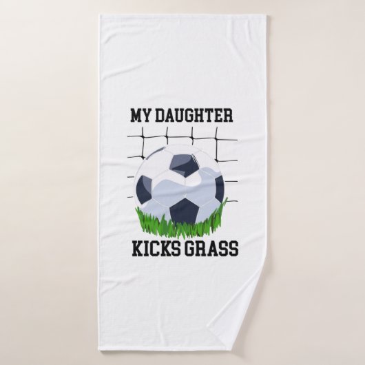 Soccer - Ma Fille Tire De L'Herbe (Serviette de bain)