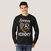 Soccer Mam Leopard Ball Moederdag T-shirt (Voorkant volledig)