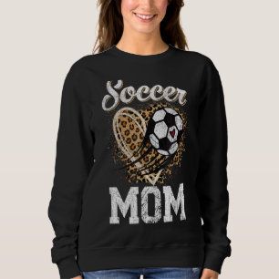 Soccer Mam Leopard Ball Moederdag Trui