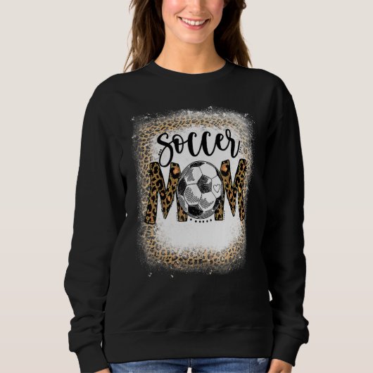 Soccer Mam Leopard Pattern Bleaching Cheer Mam Gam Trui (Voorkant)