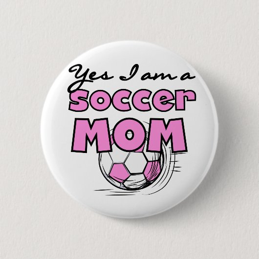 Soccer Mam Tshirts en Gifts Ronde Button 5,7 Cm (Voorkant)