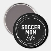 Soccer Maman Vie Magnet - Noir (Recto/Verso)