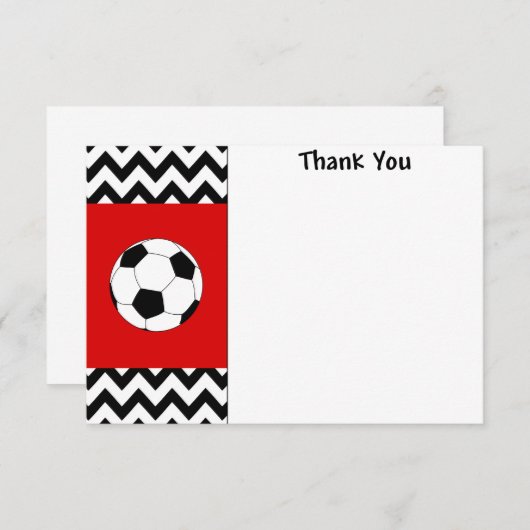 Soccer Merci cartes de notes (Devant / Derrière)