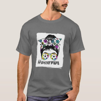 Soccer Mimi Life Messy Bun Bandana Vrouwen Moeders T-shirt
