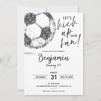 Soccer minimal Anniversaire Invitation moderne