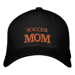 SOCCER MOM-geborduurd baseball pet goud/wit