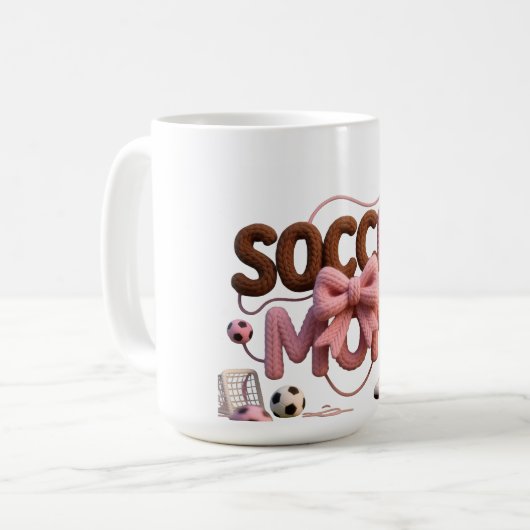 Soccer Mom mug – Faux Yarn Cozy Pullover Gift (Devant gauche)