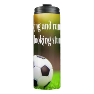 Soccer Motivatie Inspirerend Groen Gebied Thermosbeker