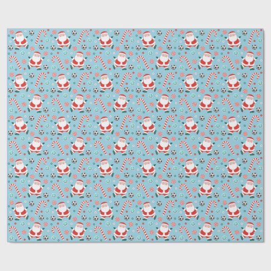 Soccer Noël Papier cadeau enveloppant (Plat)