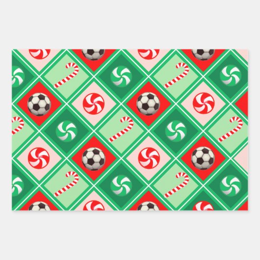 Soccer Noël Papier cadeau enveloppant (Devant 2)