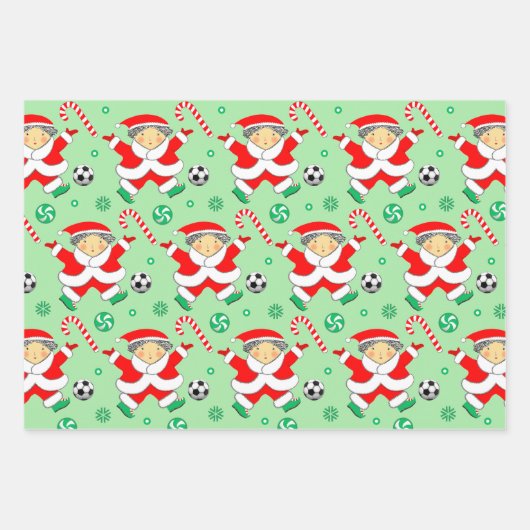 Soccer Noël Papier cadeau enveloppant (Devant)
