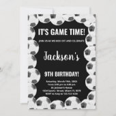 Soccer noir Invitations d'anniversaire (Devant)