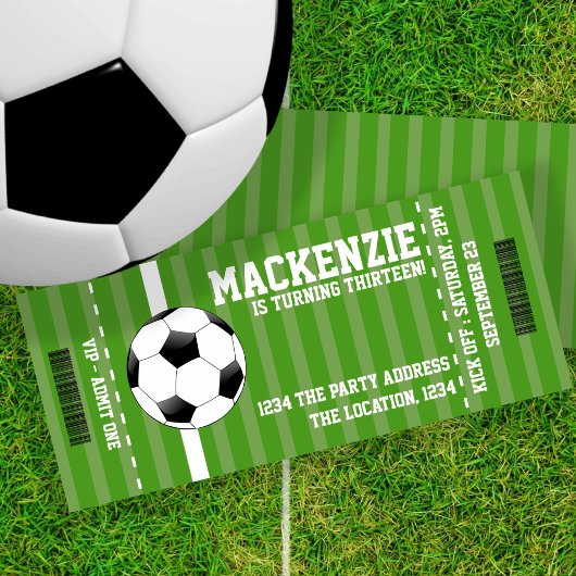 Soccer Novelty Ticket Personalized Kaart