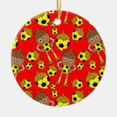 Soccer Nut Pattern Keramisch Ornament (Voorkant)