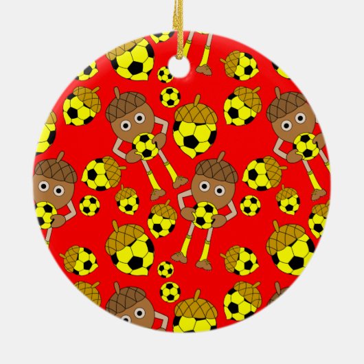 Soccer Nut Pattern Keramisch Ornament (Achterkant)