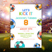 Soccer On Tire Ça Garçons Anniversaire Invitation