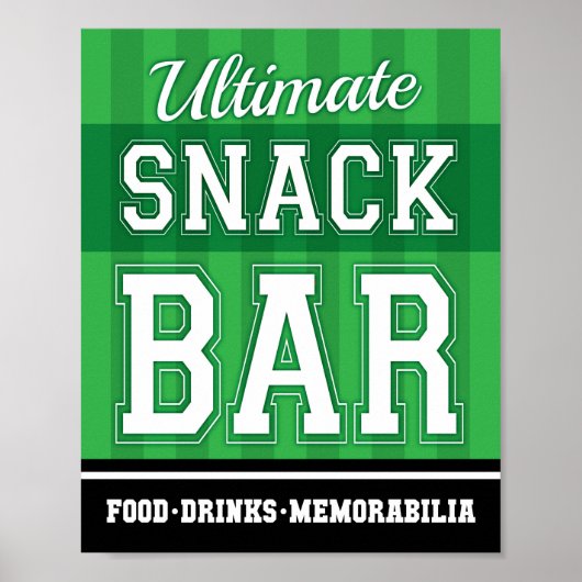 Soccer Party ULTIMATE SNACK BAR Sign Print (Voorkant)