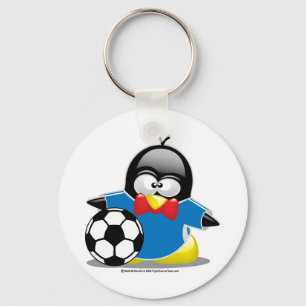 Soccer Penguin Sleutelhanger