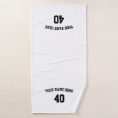 Soccer Personalized Black and White Towel (Serviette de bain)