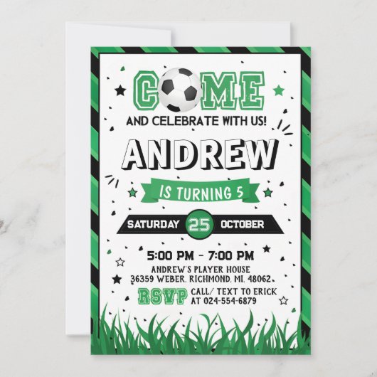 Soccer personnel Anniversaire Invitation (Devant)