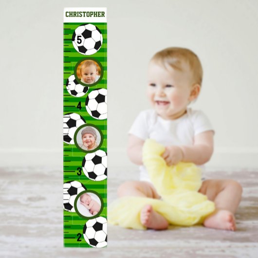 Soccer Photo Template Growth Chart Poster