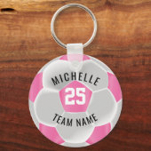 Soccer  - Pink and White Sleutelhanger (Achterkant)