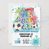 Soccer Piscine Fête Anniversaire Invitation (Devant)