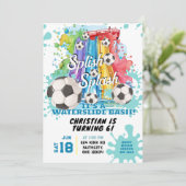 Soccer Piscine Fête Anniversaire Invitation (Debout devant)