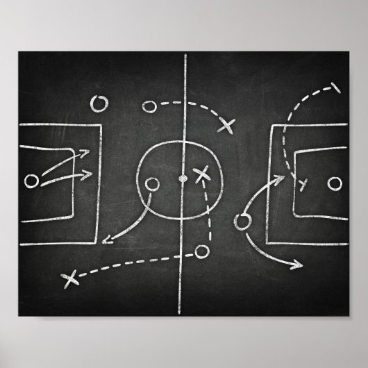 Soccer PLAYBOOK Sign Chalk Print (Voorkant)