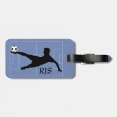 Soccer Player Field Monogram Bagagelabel (Achterkant horizontaal)