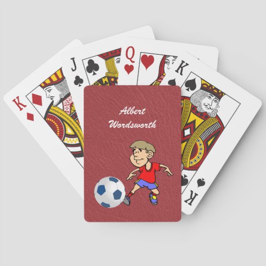 Soccer - Player image and Ball - Personalize Pokerkaarten (Achterkant)