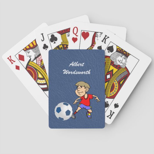 Soccer - Player image and Ball - Personalize Pokerkaarten (Achterkant)