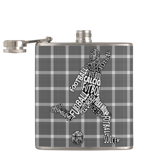 Soccer Player Languages Hip Flask Heupfles (Geopend)