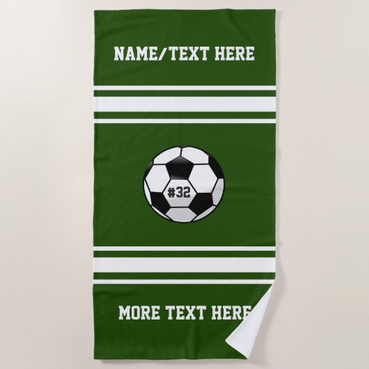 Soccer Player Name Number Team Name Custom Strandlaken (Voorkant)