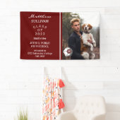 Soccer Player Photo Dk Red Graduation Banner (Insitu)