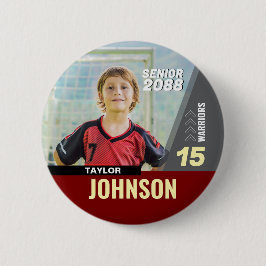 Soccer Player Senior Night Custom Photo Sports Ronde Button 5,7 Cm