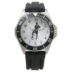 Soccer Player w Black Numbers Sports Horloge