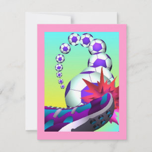 SOCCER PLAYERS THEMED PARTIJINVITATIES VERZOEKEN KAART