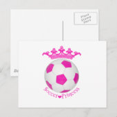Soccer Princess, roze Voetbal Briefkaart (Voorkant / Achterkant)
