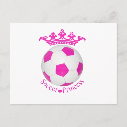 Soccer Princess, roze Voetbal Briefkaart (Voorkant)