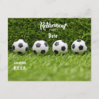 Soccer Retraite Party Invitation sur l'herbe verte