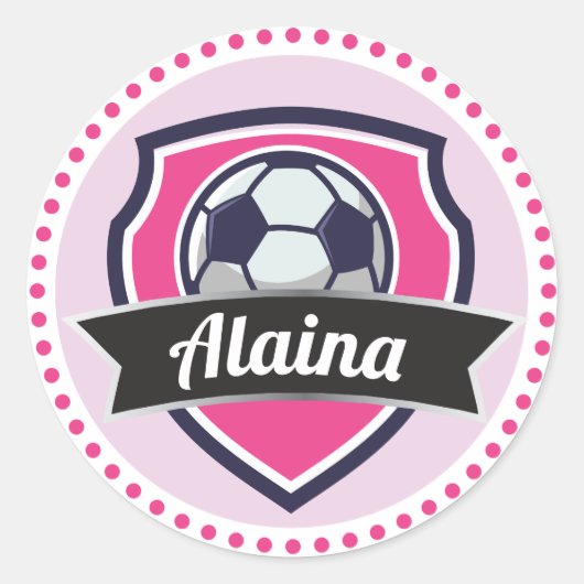 Soccer Rose Girls Nom Sticker de fête d'anniversai (Devant)