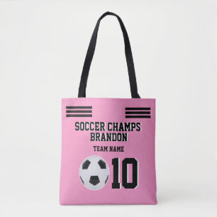 soccer rose noir sac fourre-tout sport personnalis