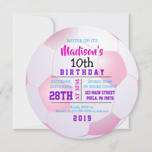 SOCCER ROUND Birthday Party Invitation Kaart