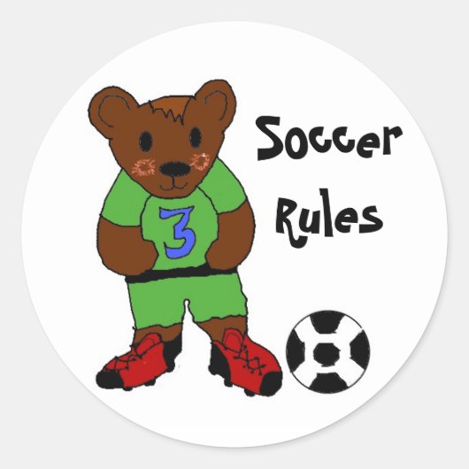 Soccer Rules Ronde Sticker (Voorkant)