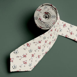 Soccer Santa Christmas Necktie with Monogram Stropdas