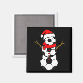 Soccer Santa Hat Snowman Xmas Funny Soccer Lover C Magneet (Voorkant / Achterkant)