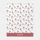 Soccer Santa Personalized Christmas Fleece Deken (Voorkant)