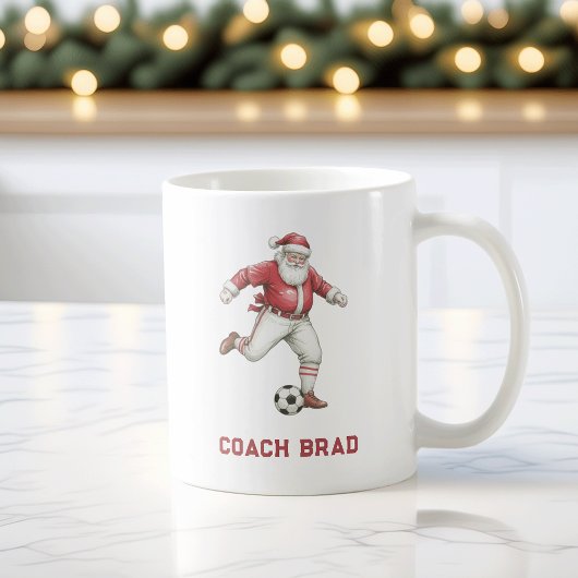 Soccer Santa Personalized Christmas Koffiemok